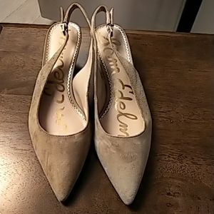 Sam Edelman---tan suede kitten heels